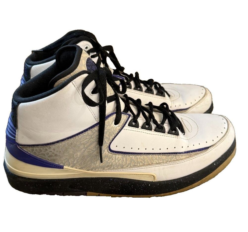 Nike Air Jordan 2 Retro Dark Concord 2013 Men's Sz 11 White Purple OG VTG